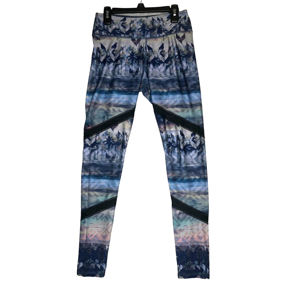 American Eagle Leggings Womens Small Mesh Blue Geometric Design
